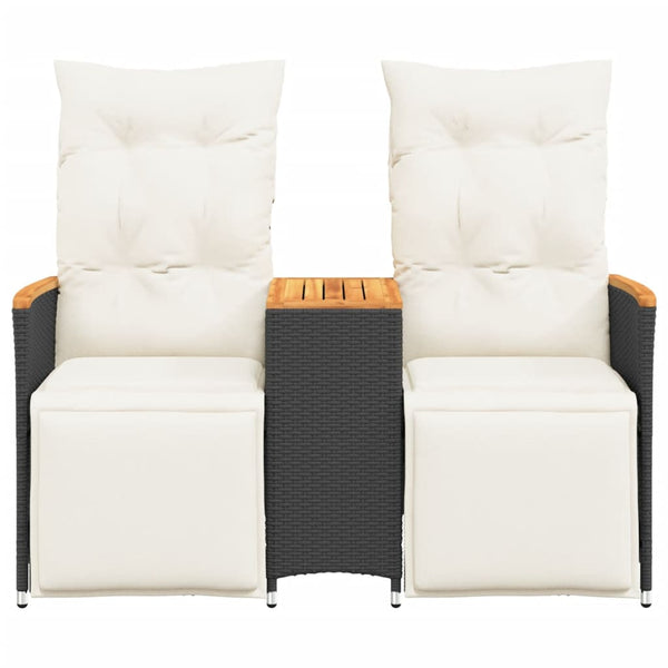 Verstellbares 2-Sitzer Gartensofa mit Tisch