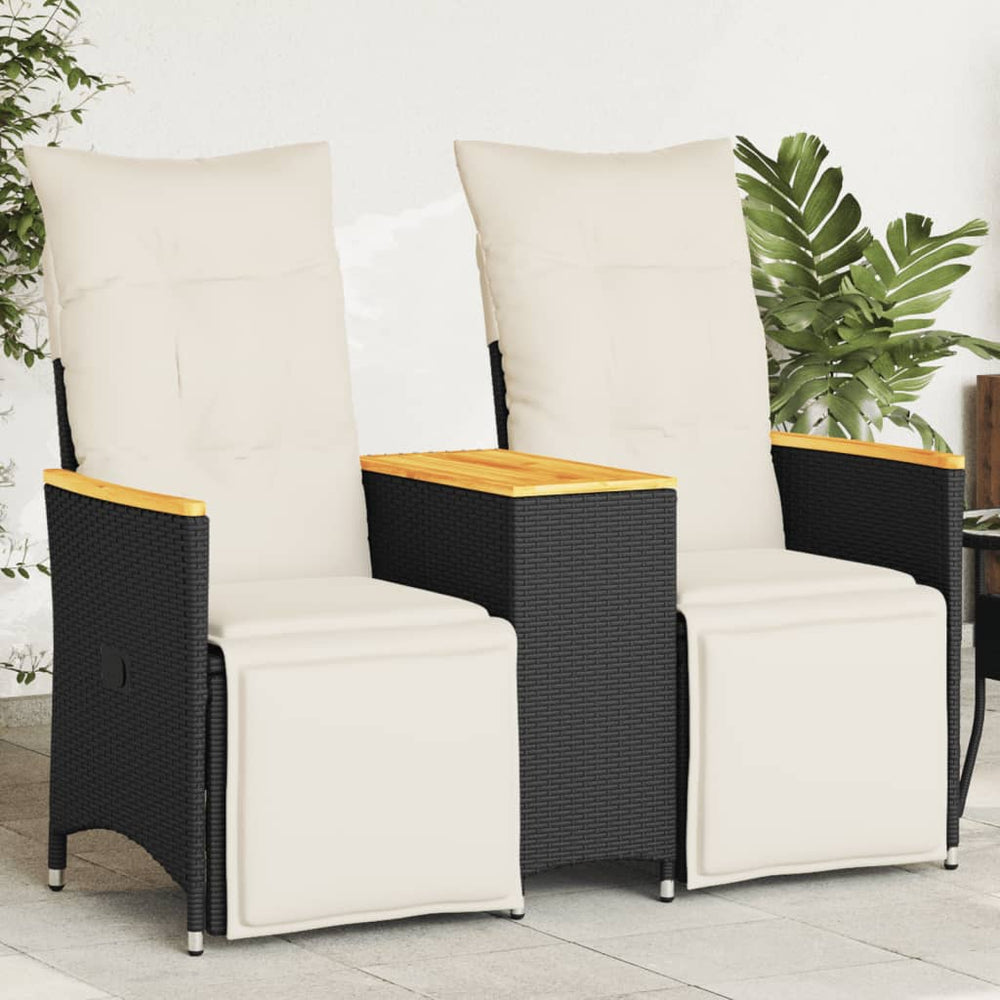 Verstellbares 2-Sitzer Gartensofa mit Tisch