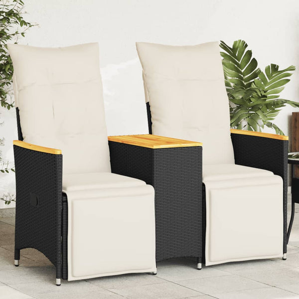 Verstellbares 2-Sitzer Gartensofa mit Tisch