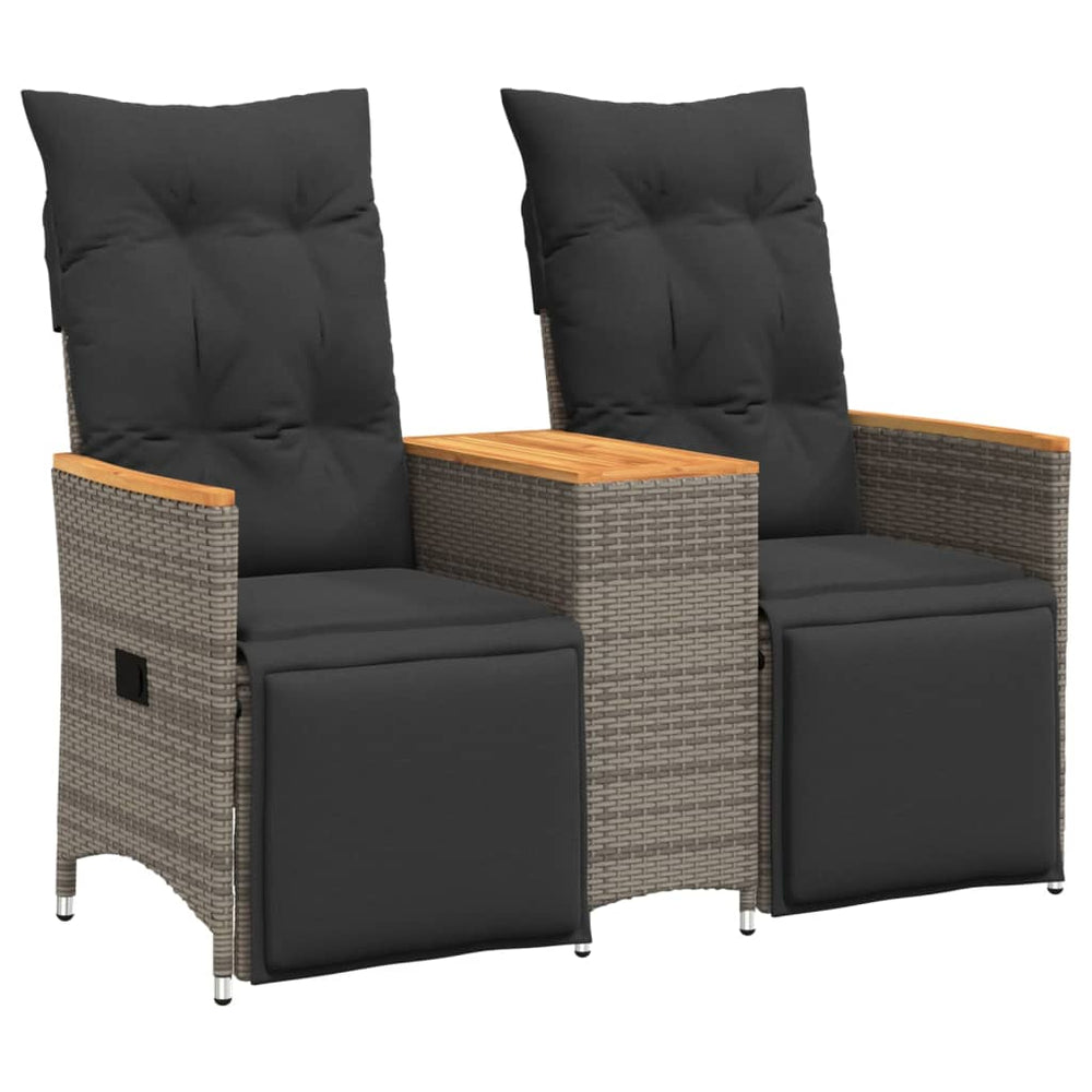 Verstellbares 2-Sitzer Gartensofa mit Tisch