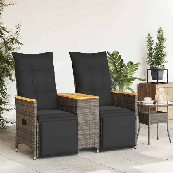 Verstellbares 2-Sitzer Gartensofa mit Tisch