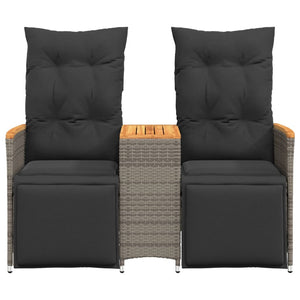 Verstellbares 2-Sitzer Gartensofa mit Tisch