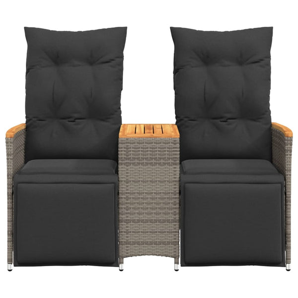 Verstellbares 2-Sitzer Gartensofa mit Tisch