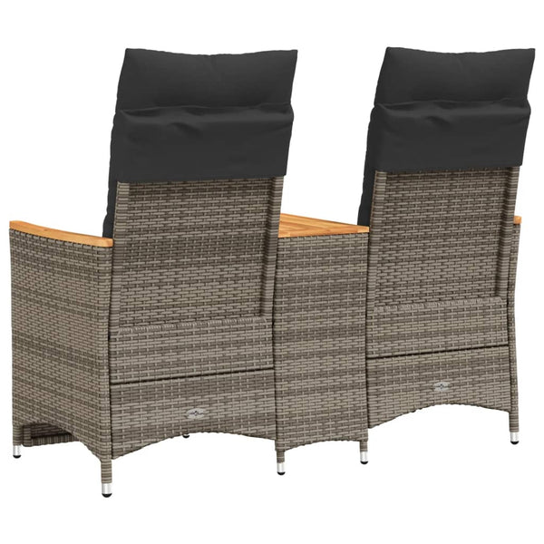 Verstellbares 2-Sitzer Gartensofa mit Tisch