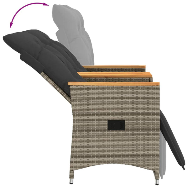 Verstellbares 2-Sitzer Gartensofa mit Tisch
