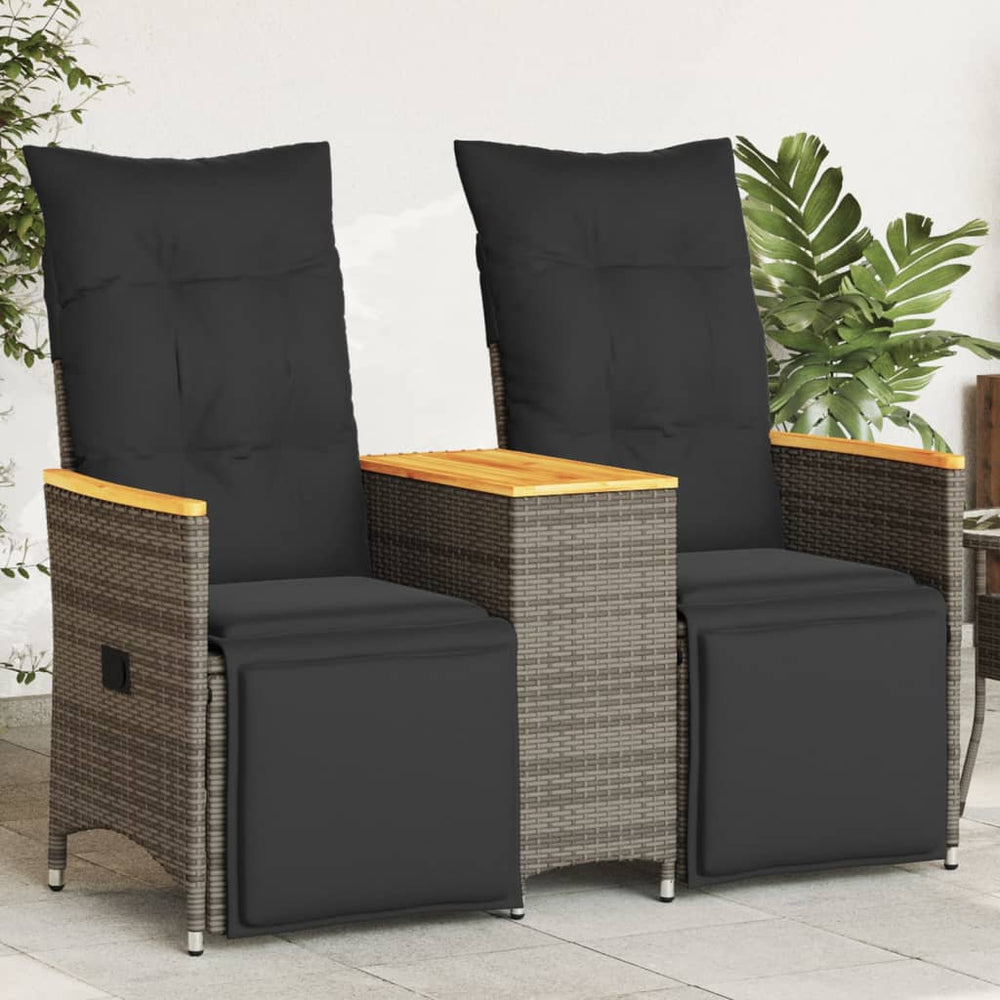 Verstellbares 2-Sitzer Gartensofa mit Tisch