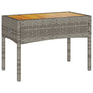 2-Sitzer Gartenbank mit Kissen & Tisch Grau Rattan