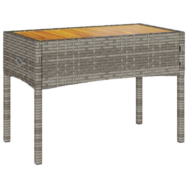 2-Sitzer Gartenbank mit Kissen & Tisch Grau Rattan