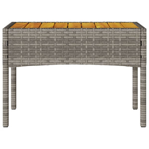 2-Sitzer Gartenbank mit Kissen & Tisch Grau Rattan