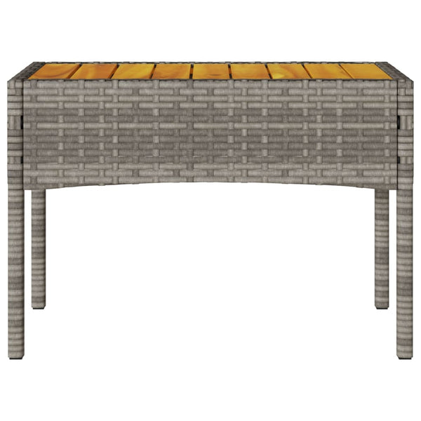 2-Sitzer Gartenbank mit Kissen & Tisch Grau Rattan