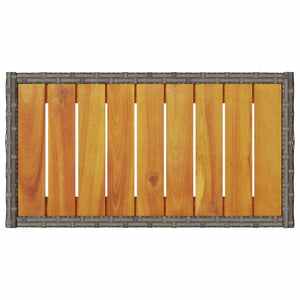 2-Sitzer Gartenbank mit Kissen & Tisch Grau Rattan