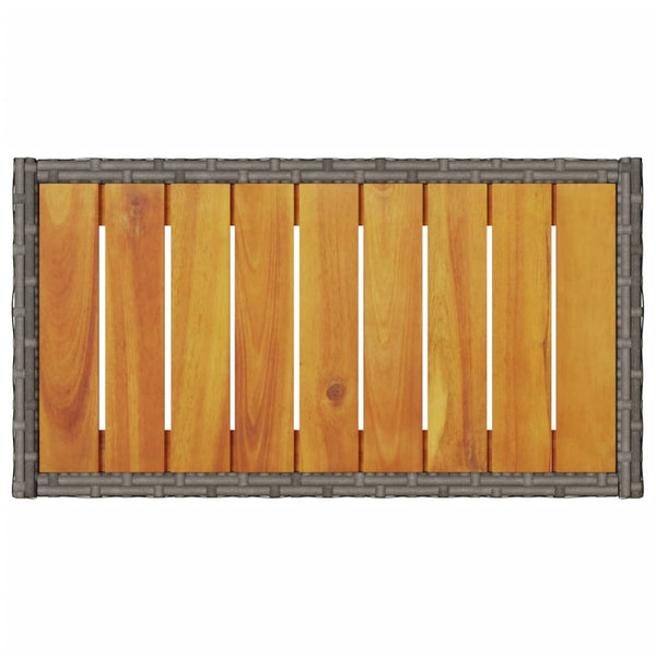 2-Sitzer Gartenbank mit Kissen & Tisch Grau Rattan