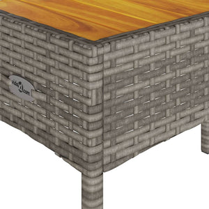 2-Sitzer Gartenbank mit Kissen & Tisch Grau Rattan