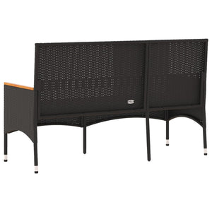 vidaXL Banc de jardin 3 places avec coussin Résine tressée Noir