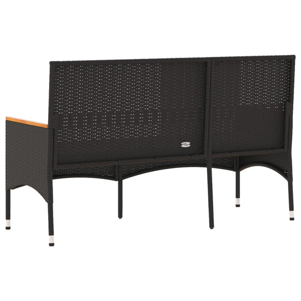 vidaXL Banc de jardin 3 places avec coussin Résine tressée Noir