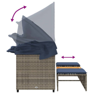Gartensofa 3-Sitzer mit Baldachin Grau