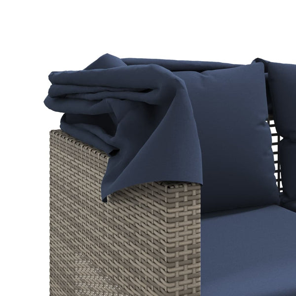 Gartensofa 3-Sitzer mit Baldachin Grau