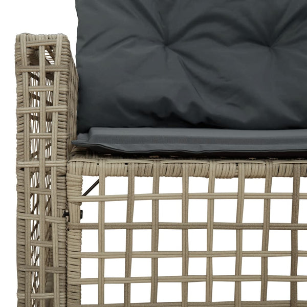 L-förmiges Gartensofa mit Fußbank Hellgrau