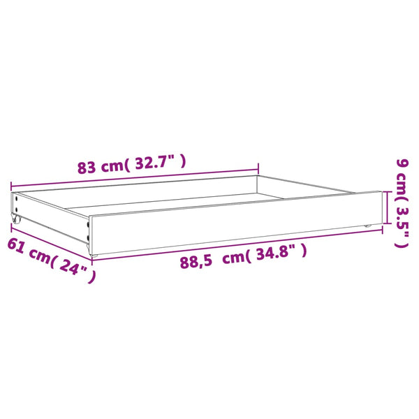 Tagesbett Schubladen 2er-Set Kiefer Massivholz