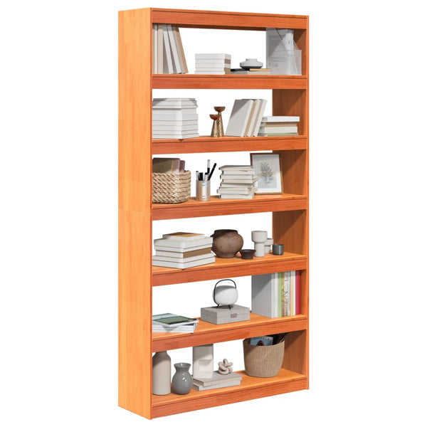 Massivholz Bücherregal Raumteiler Kiefer 100x30x199,5 cm