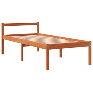 Seniorenbett 75x190 cm Kiefer Massivholz Wachsbraun