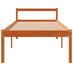 vidaXL Lit senior ciré marron 90x190 cm pin massif
