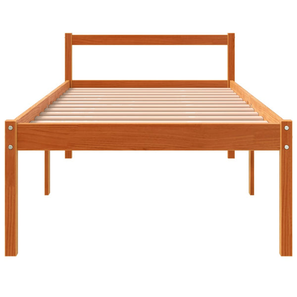 vidaXL Lit senior ciré marron 90x190 cm pin massif