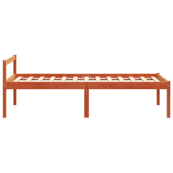 vidaXL Lit senior ciré marron 90x190 cm pin massif