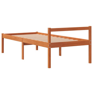 vidaXL Lit senior ciré marron 90x190 cm pin massif