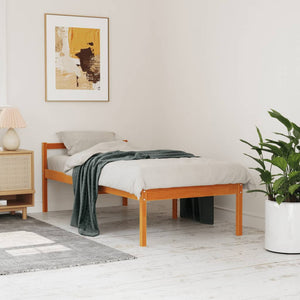 vidaXL Lit senior ciré marron 90x190 cm pin massif