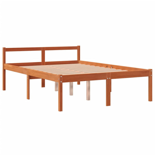 Seniorenbett 120x190 cm Kiefer Massivholz Wachsbraun