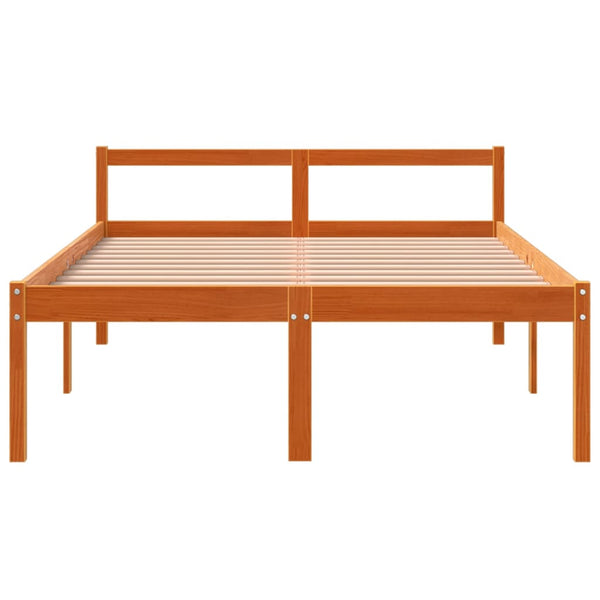 Seniorenbett 120x190 cm Kiefer Massivholz Wachsbraun