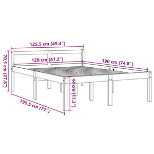 Seniorenbett 120x190 cm Kiefer Massivholz Wachsbraun