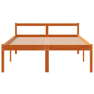 Seniorenbett Wachsbraun 135x190 cm Kiefer Massivholz