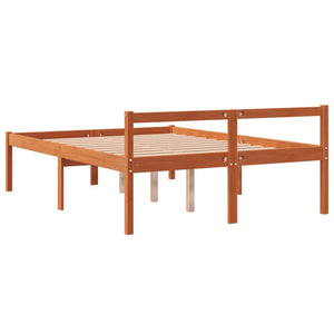 Seniorenbett Wachsbraun 135x190 cm Kiefer Massivholz