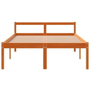 Seniorenbett Wachsbraun 140x190 cm Kiefer Massivholz