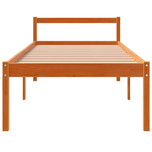 vidaXL Lit pour personnes âgées ciré marron 90x200 cm Bois de pin massif