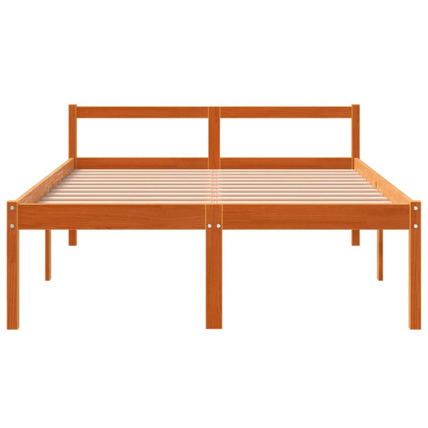 Seniorenbett 140x200 cm Kiefer Massivholz Wachsbraun