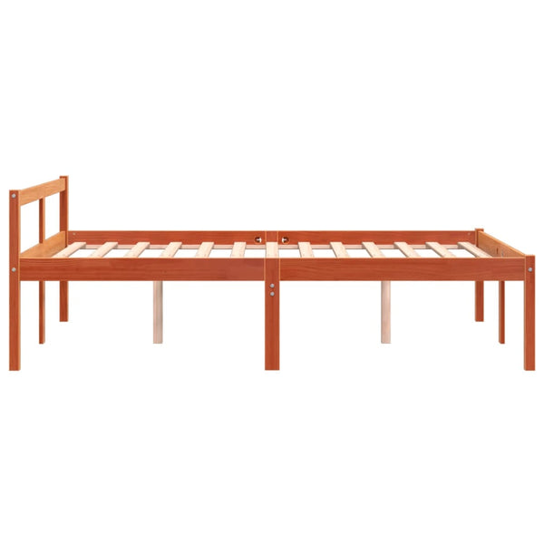 Seniorenbett 140x200 cm Kiefer Massivholz Wachsbraun