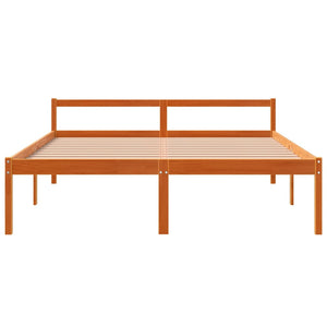 vidaXL Lit pour personnes âgées ciré marron 150x200 cm bois de pin massif