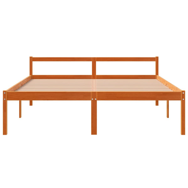 vidaXL Lit pour personnes âgées ciré marron 150x200 cm bois de pin massif