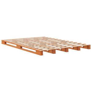 Palettenbett 140x200 cm Kiefer Massivholz Braun