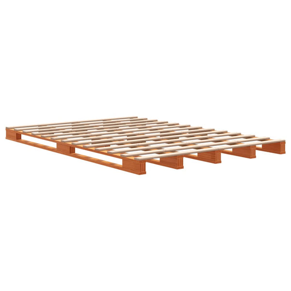 Palettenbett 140x200 cm Kiefer Massivholz Braun