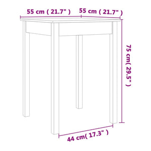Esstisch Kiefer Massivholz Wachsbraun 55x55 cm