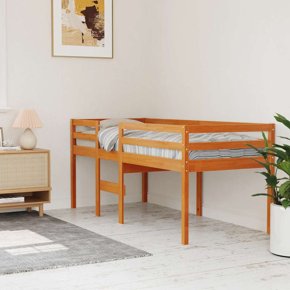 Hochbett Kiefer 90x200 cm Wachsbraun