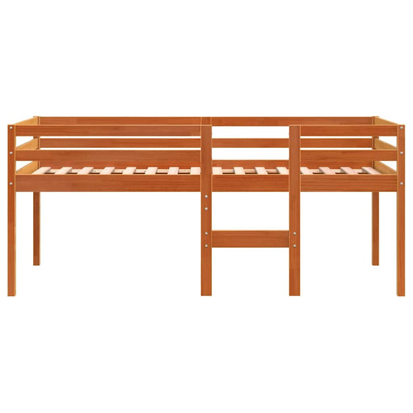 Hochbett 80x200 cm Kiefer Massivholz Wachsbraun
