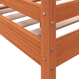 Hochbett 80x200 cm Kiefer Massivholz Wachsbraun