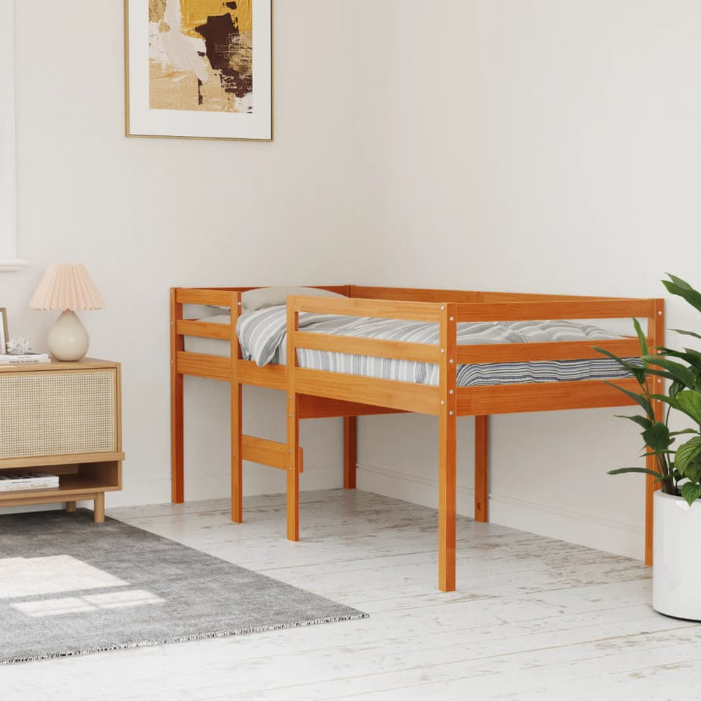 Hochbett Kiefer 90x190 cm Wachsbraun