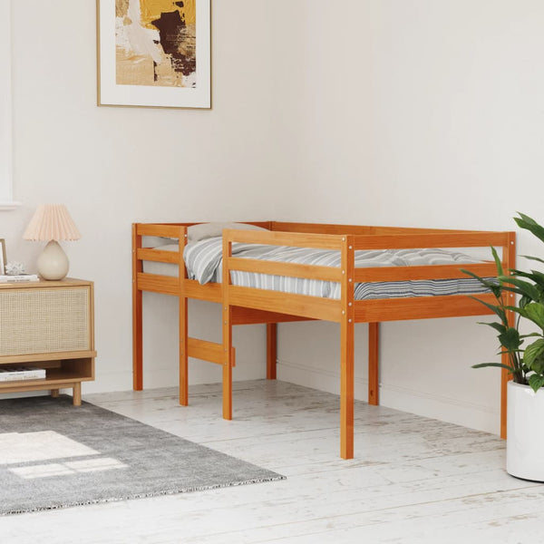 Hochbett Kiefer 90x190 cm Wachsbraun
