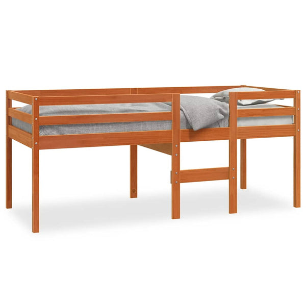 Hochbett Kiefer 75x190 cm Wachsbraun